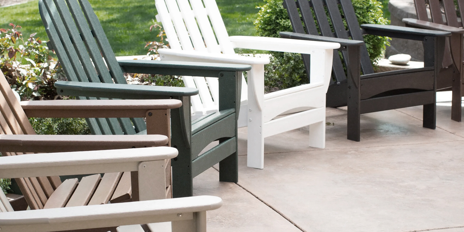 polywood chairs in a row