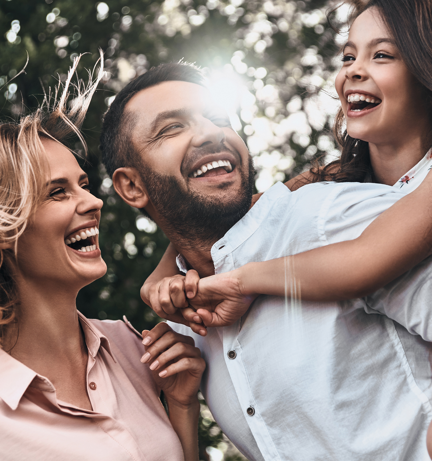 happy family laughing