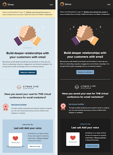 Dark Mode Email Designs