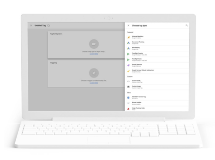 A computer with Consent Mode on the screen